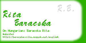 rita baracska business card